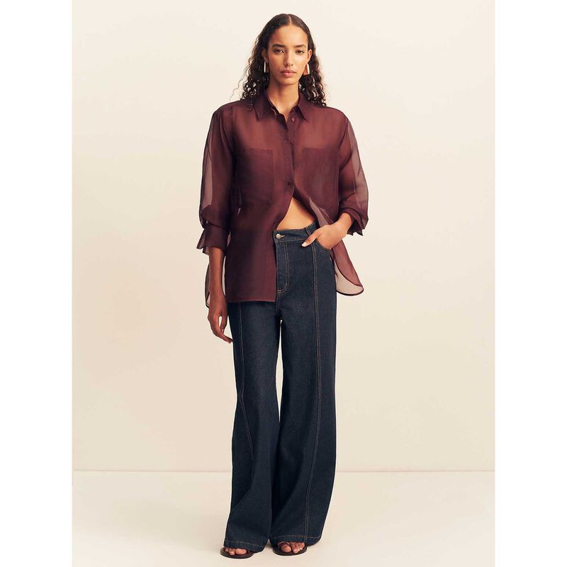 Shona Joy Tibby Silk Organza Shirt image number 3